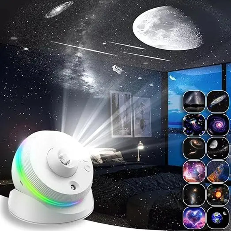 Planetarium Galaxy Projector, 13 in 1 Star Light Projector Starry Sleep Night Light with Dynamic Meteors,360° Rotation Nebula,4K Hd&Large Scale Projection for Bedroom Decor,Kids