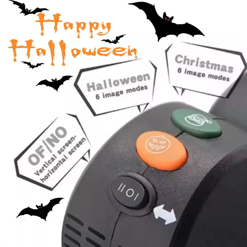 Halloween Christmas Projector Window Pumpkin Ghost Projection Built-In 12 Movies Lamp Lights with Tripod Festival Party Decor