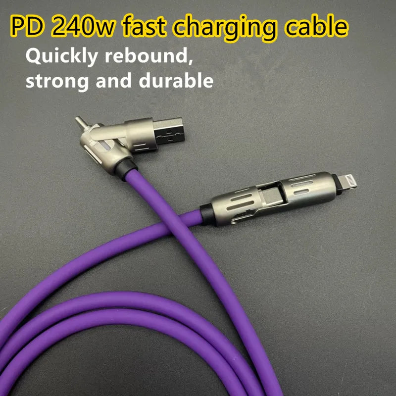 Fast Charge 4-in-1 USB-C Silicone Cable