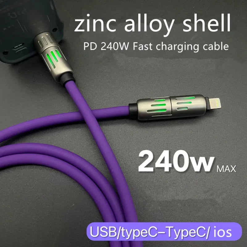 Fast Charge 4-in-1 USB-C Silicone Cable